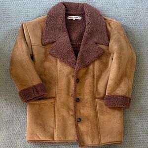 Free People Tan and Brown Shearling Jacket